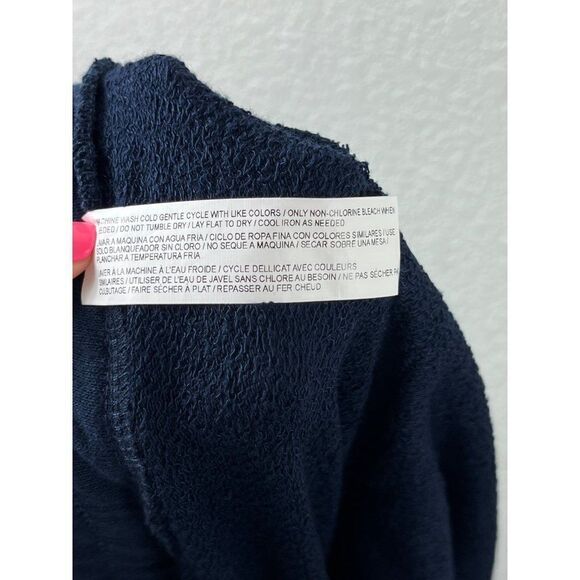 Eloquii Terry Cloth Cropped Wide Leg Lounge Pants Size 26/28 Navy Blue Rayon - Picture 7 of 7